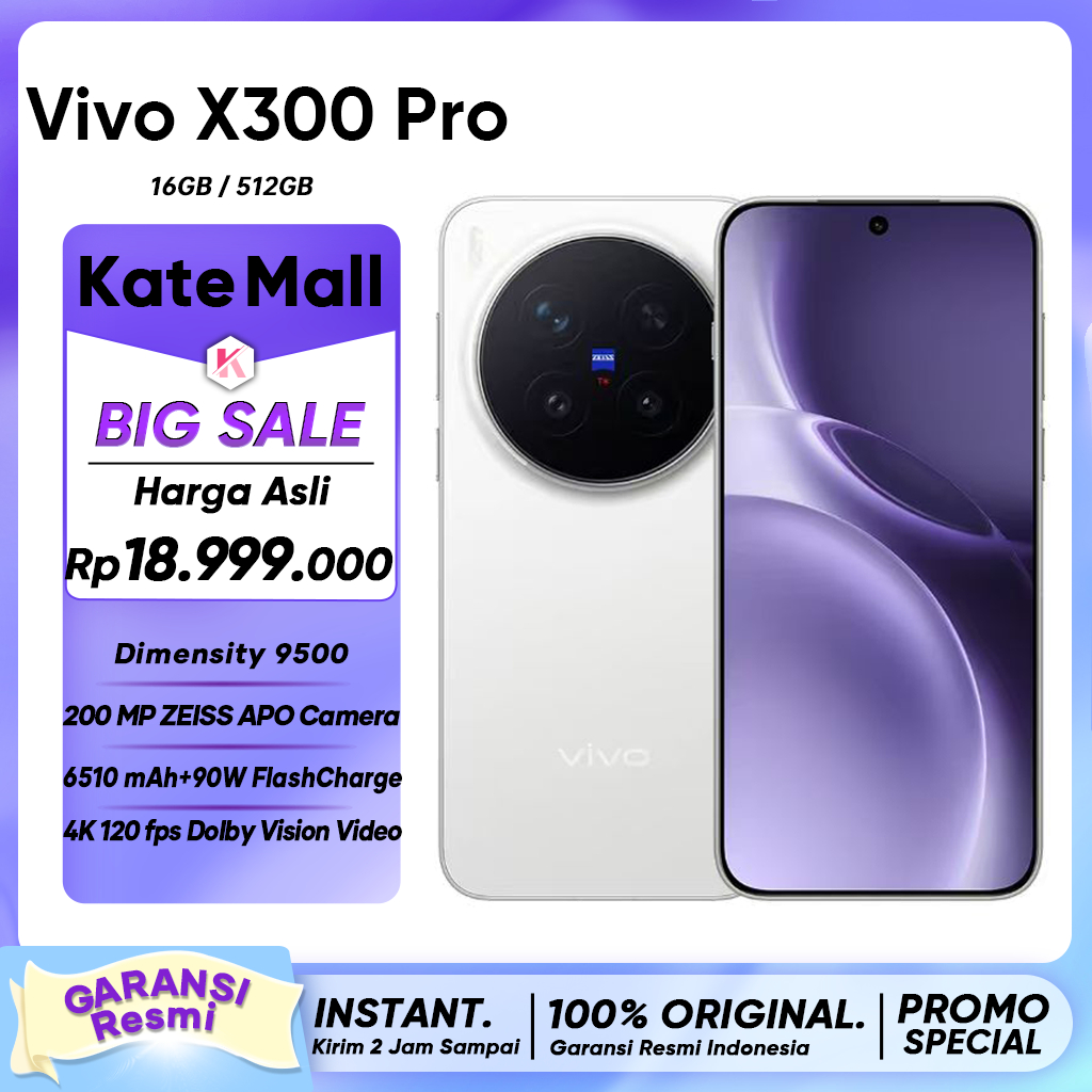 Vivo X300 Pro 5G (16/512GB) All New OriginOS 6, 20x Motion Snapshot, Garansi Resmi, Vivo Indonesia