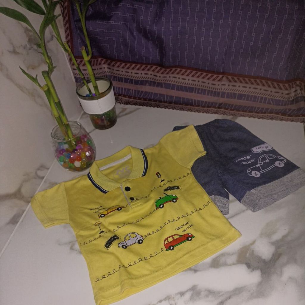 Bundling 5pasang  Setelan Baju Anak Laki² 1th (BB Max 10kg)