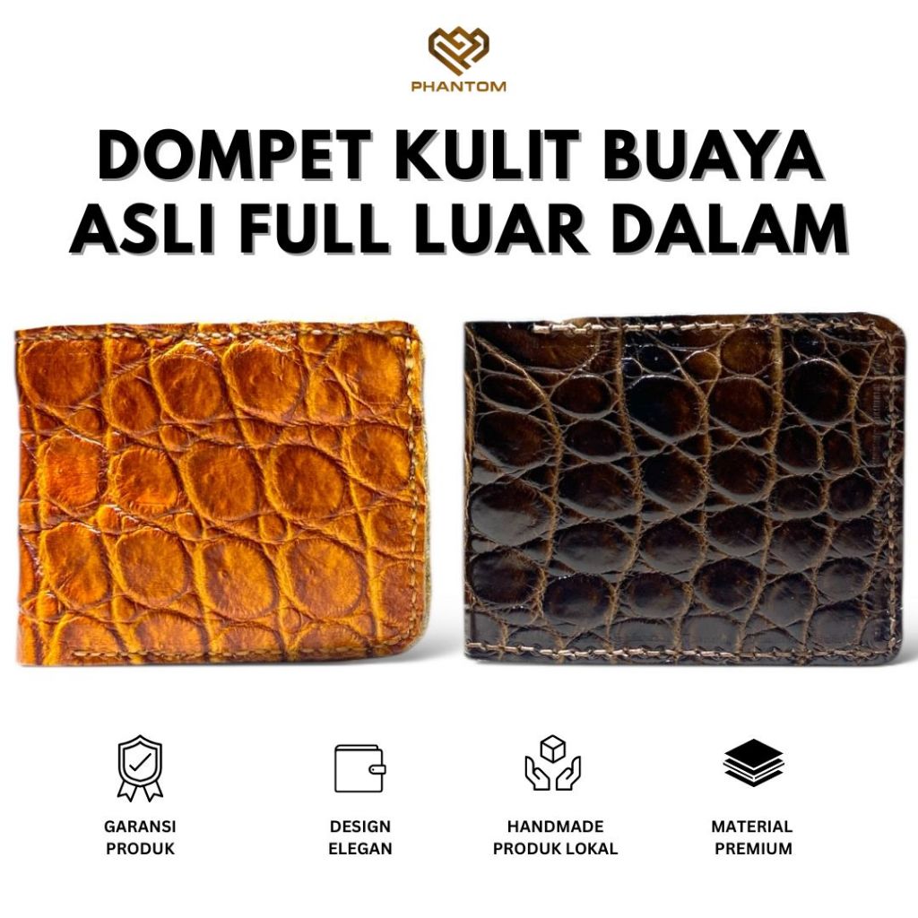 DOMPET KULIT BUAYA FULL LUAR DALAM - DOMPET LIPAT PRIA KULIT BUAYA FULL - DOMPET KULIT BUAYA FULL