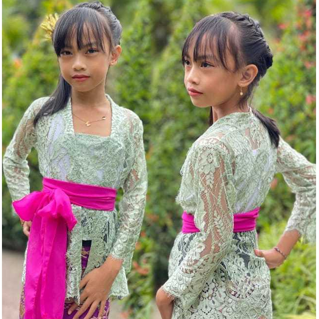 kebaya kutubaru anak SD lengan panjang bahan brokat random tanpa kancing terbaru 2026 pakaian anak w