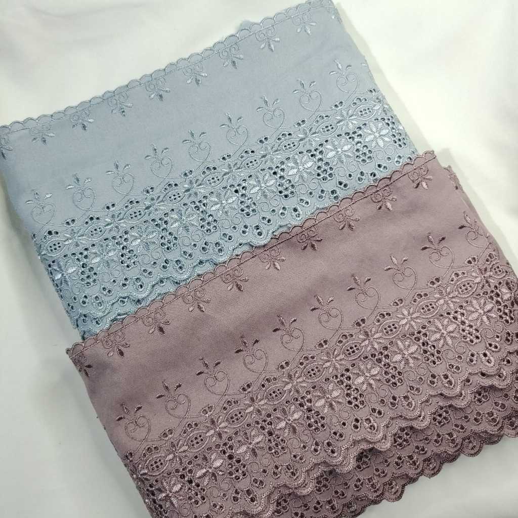 Renda Katun Bordir Ukuran 13cm Harga Jual Meteran Renda Pinggiran Mukena
