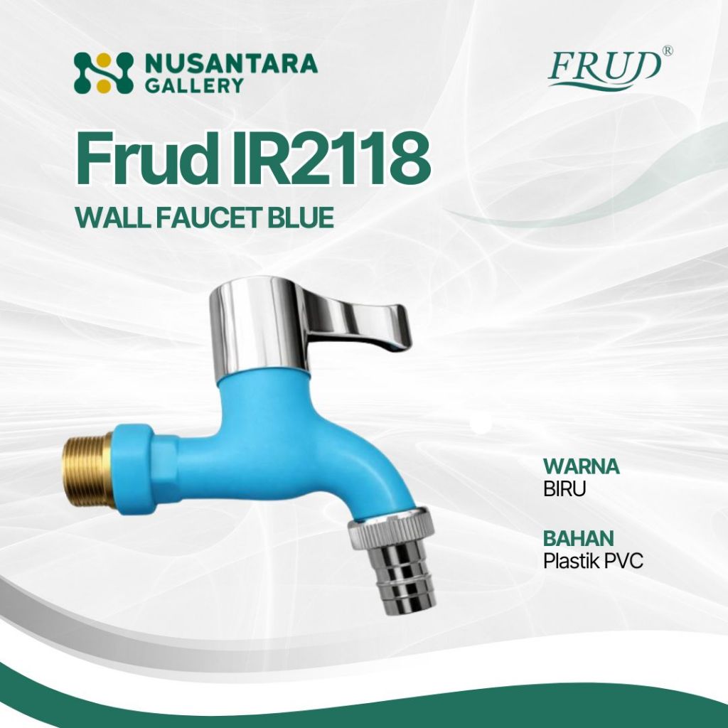 FRUD IR2118 Keran Tembok Plastik Biru Gagang Chrome