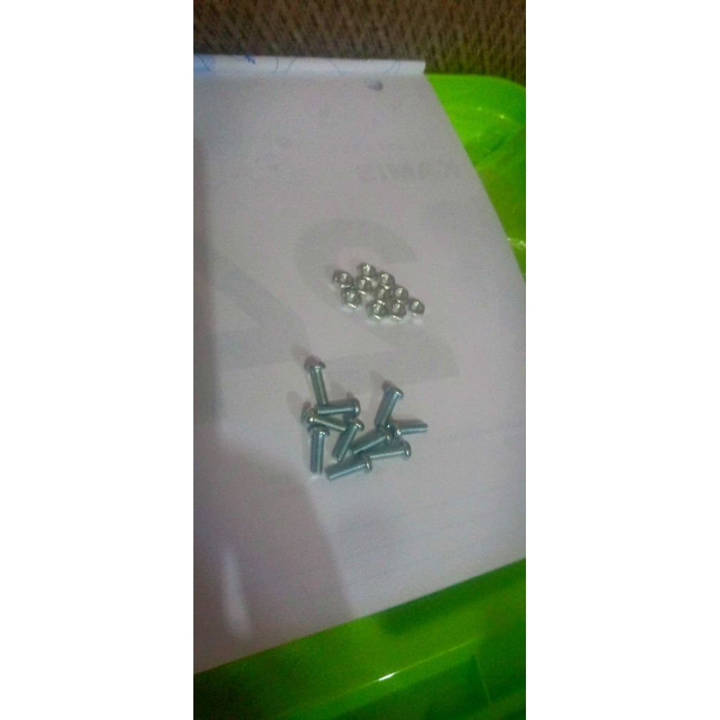 Baut+mur m3x10 baut mur sekrup ulir baut transistor 3mm p 10mm 1cm 1cm kepala plus +