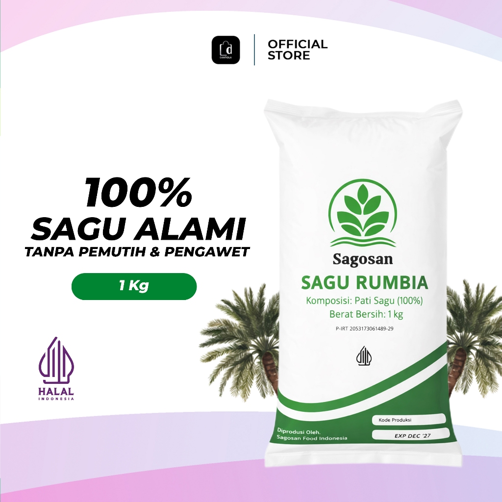 Tepung Sagu Rumbia 1 Kg Sagosan Sagu Bangka