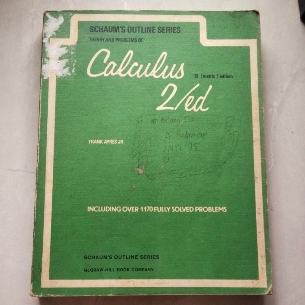 Buku Schaum's Outline Series Theory And Problems of Calculus 2/ed ( ORI BEKAS ) #Frank Ayres