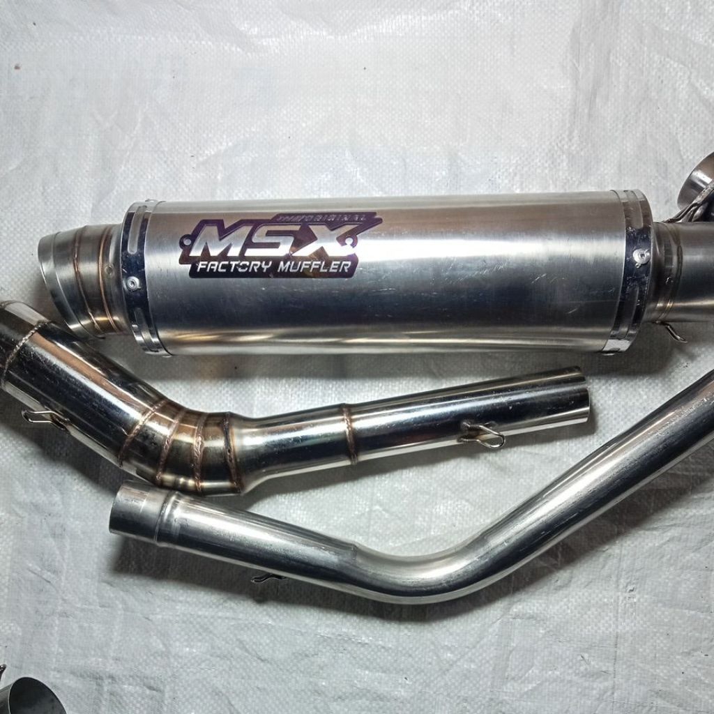 Knalpot original msx ful set dos leher sambungan buat fu vixion Tiger gl mp cb