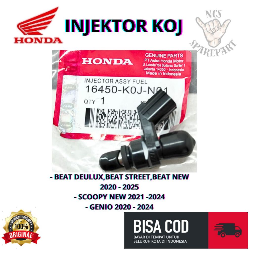 INJEKTOR HONDA KOJ ORI  BEAT DELUXE STREET BEAT NEW , GENIO , SCOOPY FI ASLI ORIGINAL PRESISI