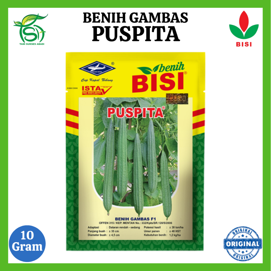 Benih Gambas PUSPITA (10 Gram) - Bibit Oyong Hibrida F1 Bisi
