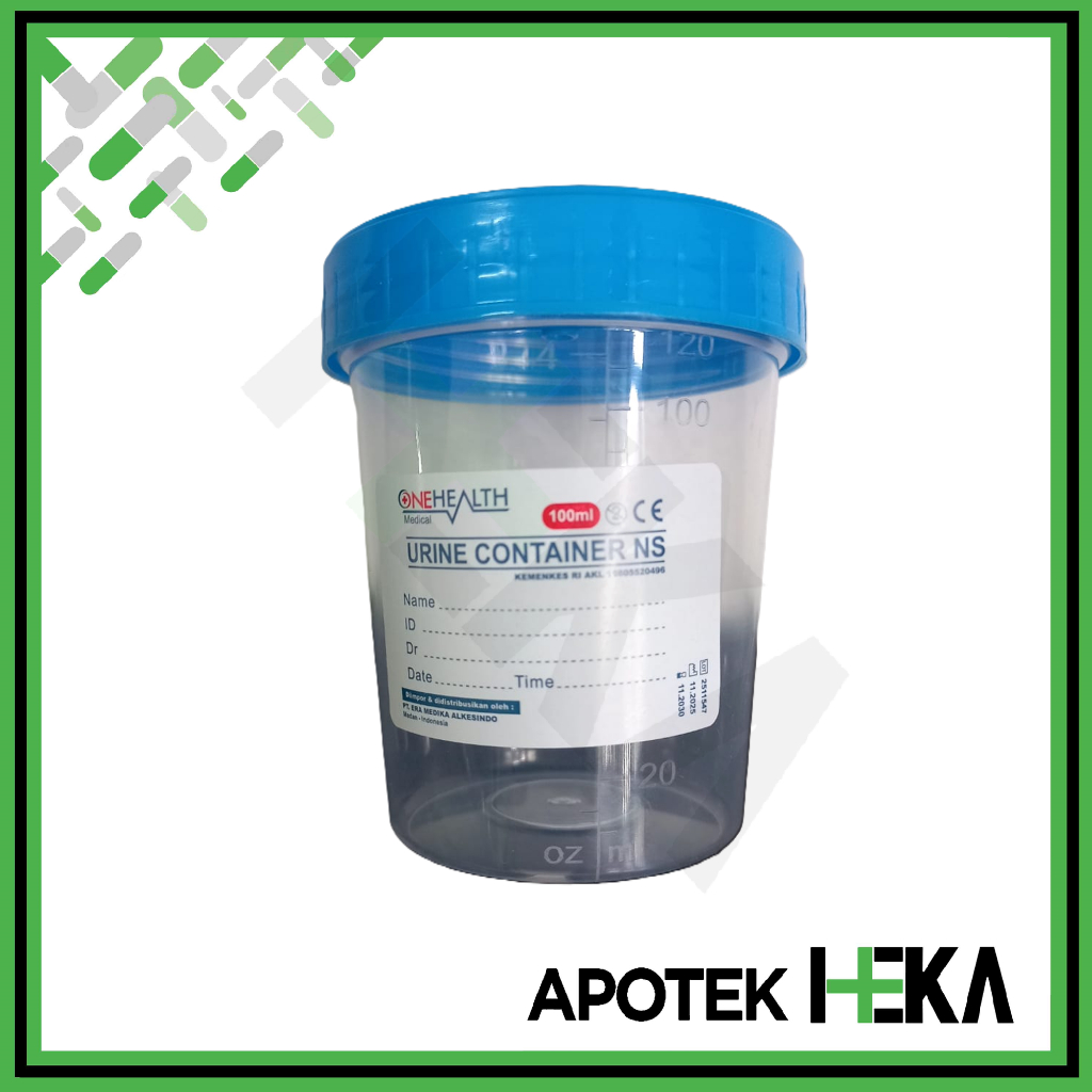 Onehealth Urine Container Non Sterile Tutup Biru 100 ml 1 pcs - Pot Urin