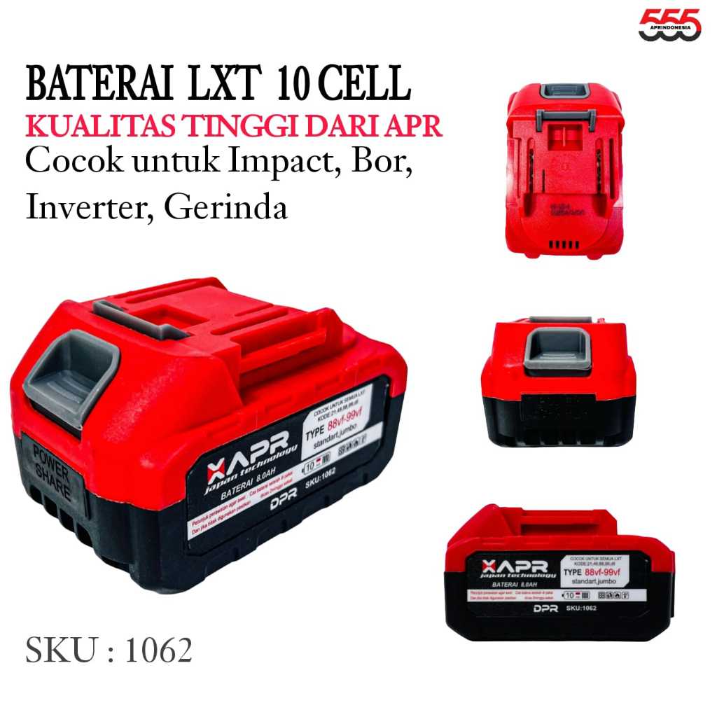 RAJA BATERAI LXT XAPR JAPAN 1062 BATERAI CAS CHARGER SPARE PART BOR CORDLESS IMPACT WRENCH 88Vf
