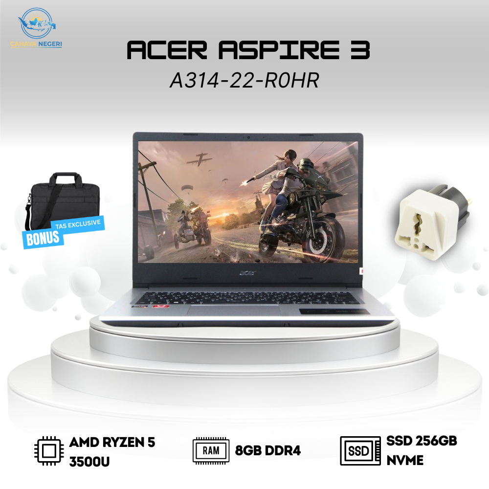 PROMO LAPTOP Acer Aspire 3 A314-22-R0HR AMD Ryzen 5 3500U RAM 8GB BONUS TAS + STEKER