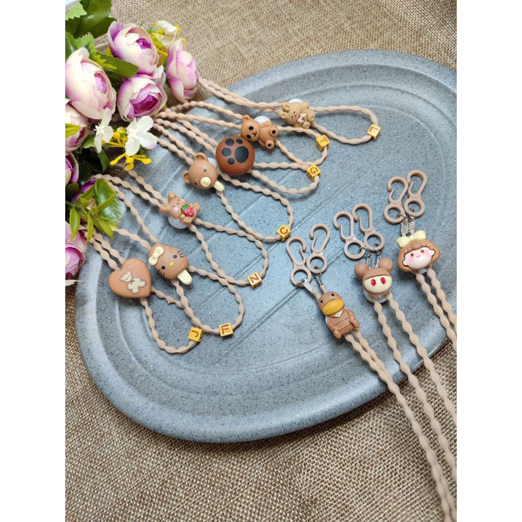 Strap Masker Tali Gembul Part 1,2,3 Strap Masker Coklat Series Tali Kalung Masker Strap Masker Imut 