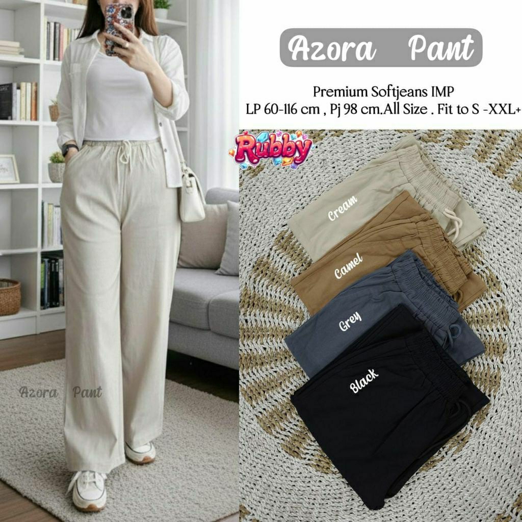 FREE GIFT NEW AZORA PANTS SOFT JEANS ORI BY ATHAYA HIJAB REALPICT GOOD QUALITY
