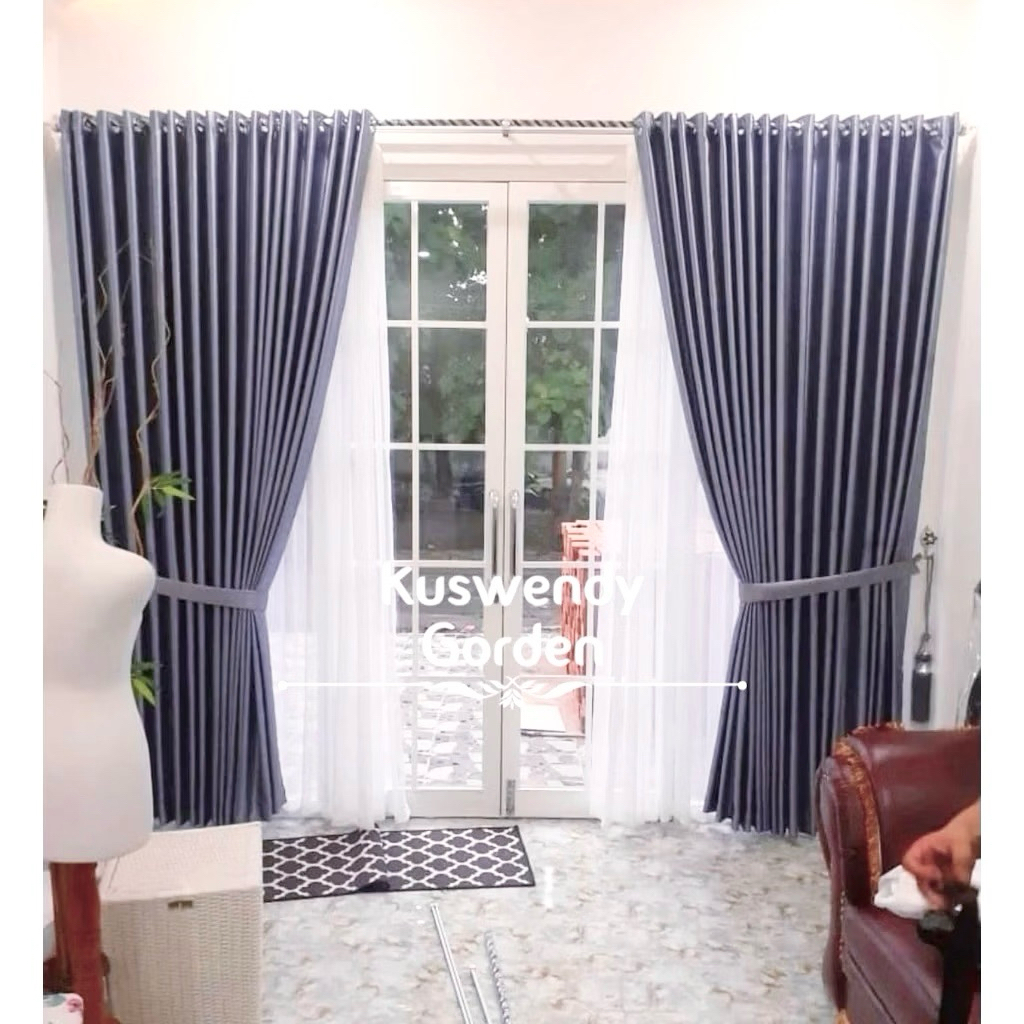 Gorden Blackout Polos 300 x 250 cm Tinggi 2.5 meter Hordeng Jendela Pintu Tirai Minimalis