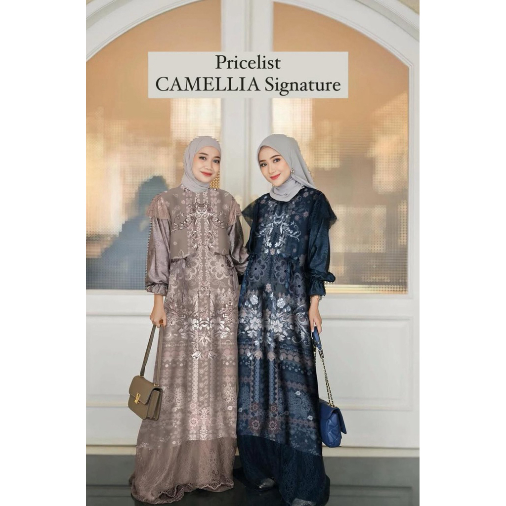 Preloved Vanilla Hijab Camellia raya Navy