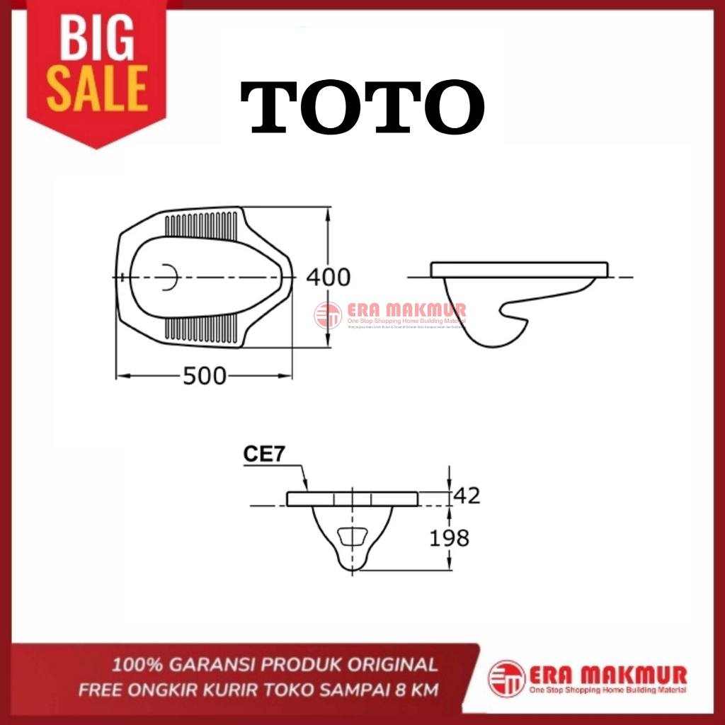 TOTO Toilet Jongkok Ce7 Warna / Closet Jongkok / Squatting Toilet Biru Hijau Pink