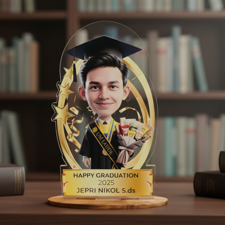 CUSTOM TROPHY WISUDA - PIALA HADIAH - FUN TROPHY - GRADUATION TROPHY