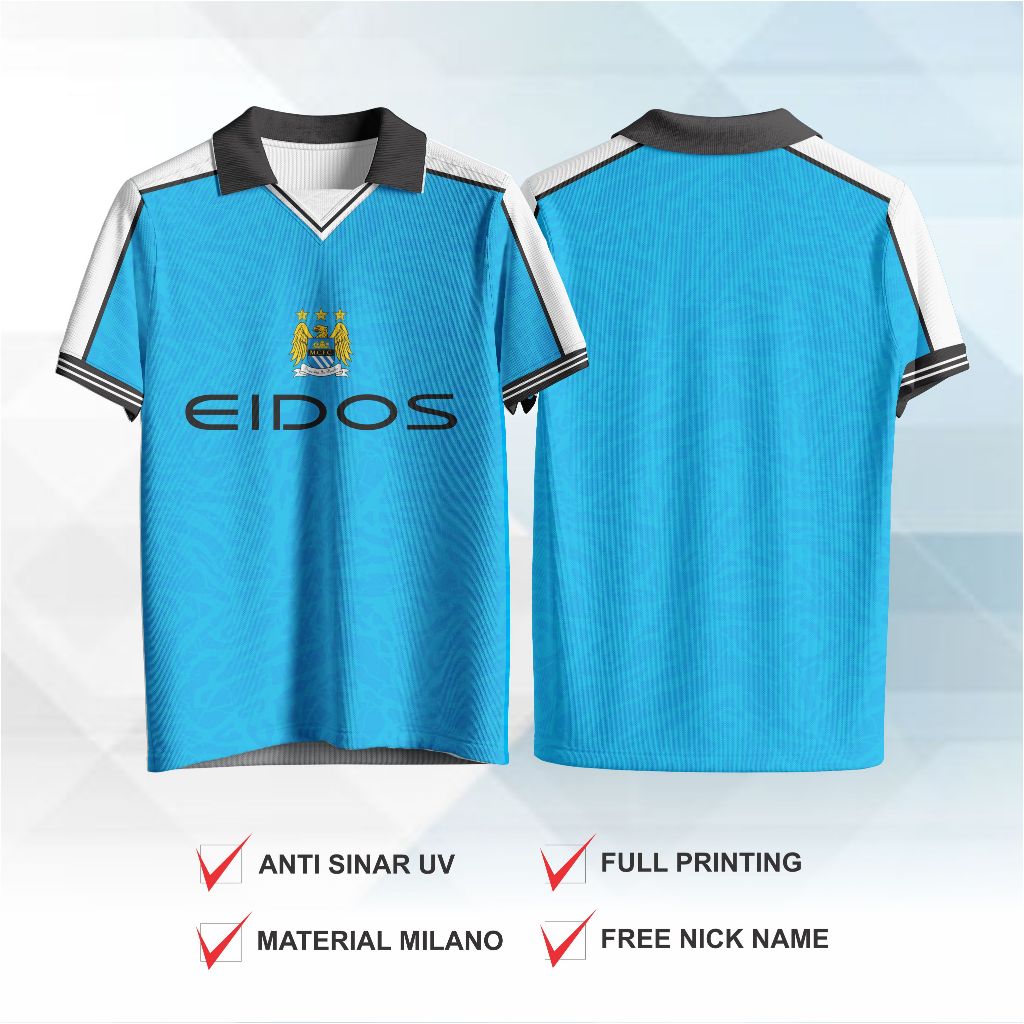 Jersey Sepak Bola Retro Classic Manchester City Home 1999/2001