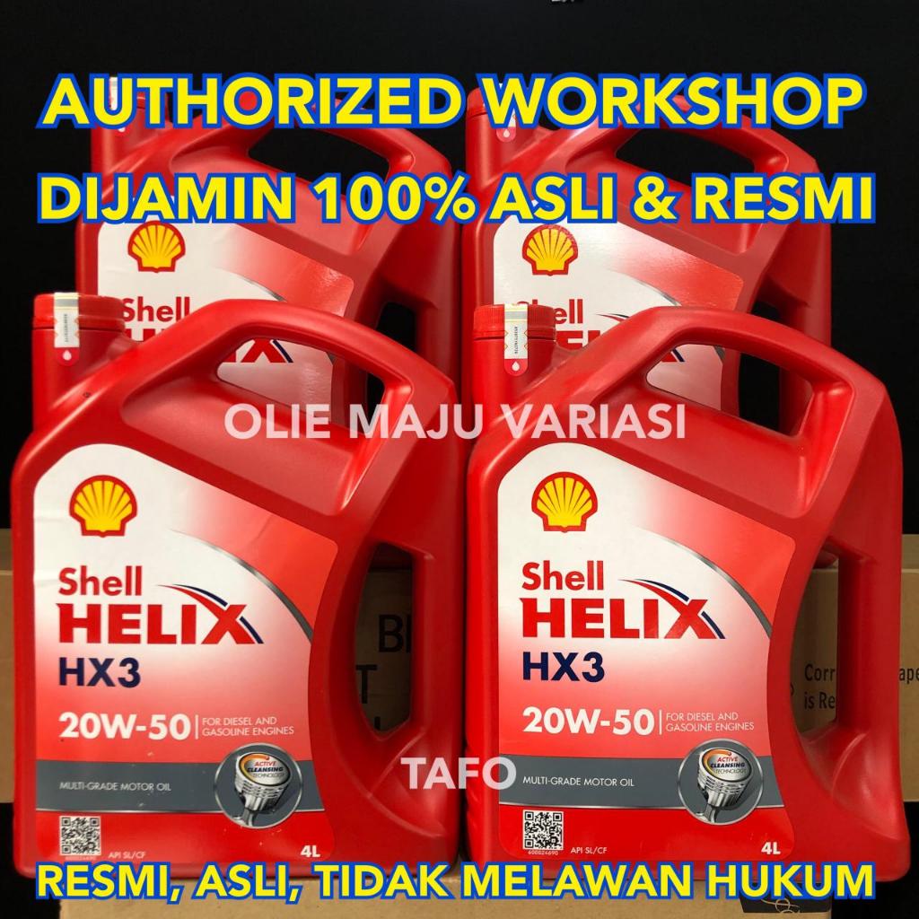 SHELL HX3 20w-50 4 LITER / SHELL HELIX HX-3 20w50 RESMI ORIGINAL