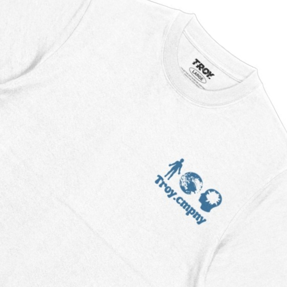 Troy Company Tshirt White Be Yourself - Kaos Lengan Pendek Kaos Putih MTD 2423