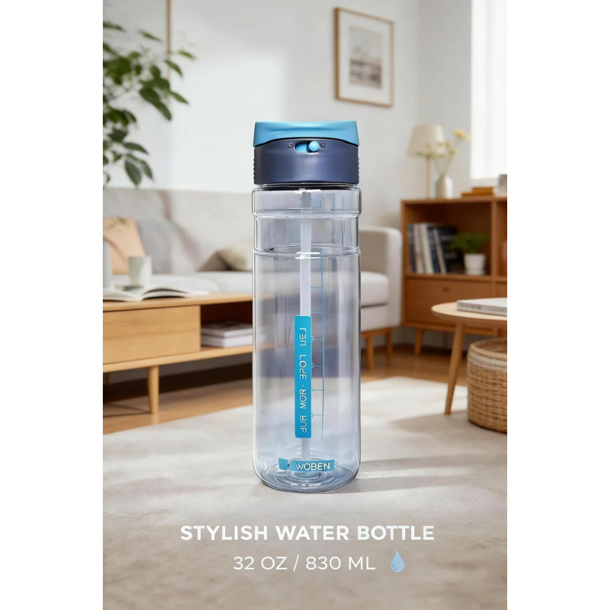 RED HOUSE Botol Minum Woben Stylish 830ML| Anti Bocor dengan Sedotan