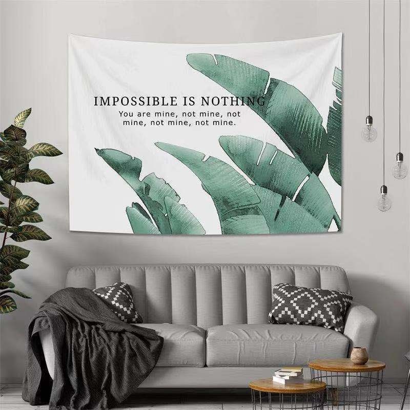 Kain Latar Dekorasi Kamar/Apartemen, Tanaman Hijau Gantung untuk Kamar Tidur, Wallpaper Trendi untuk