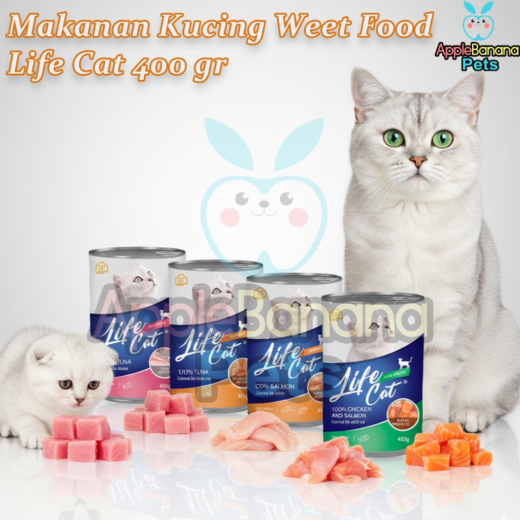 Life Cat Kaleng 400 gr - LifeCat Can 400gr makanan kucing basah kalengan life cat