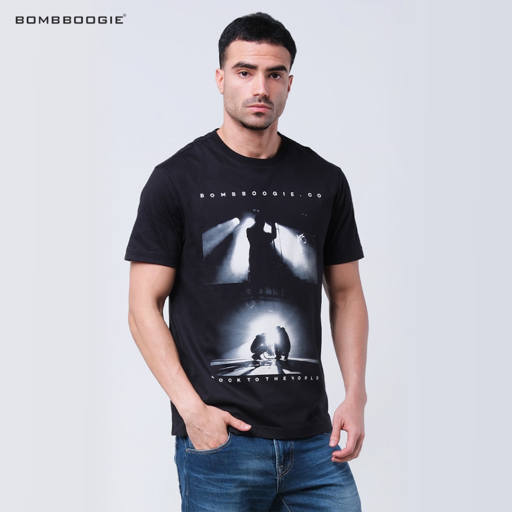Bombboogie - Kaos Pria Slimfit  Moxie 12F45B4BK