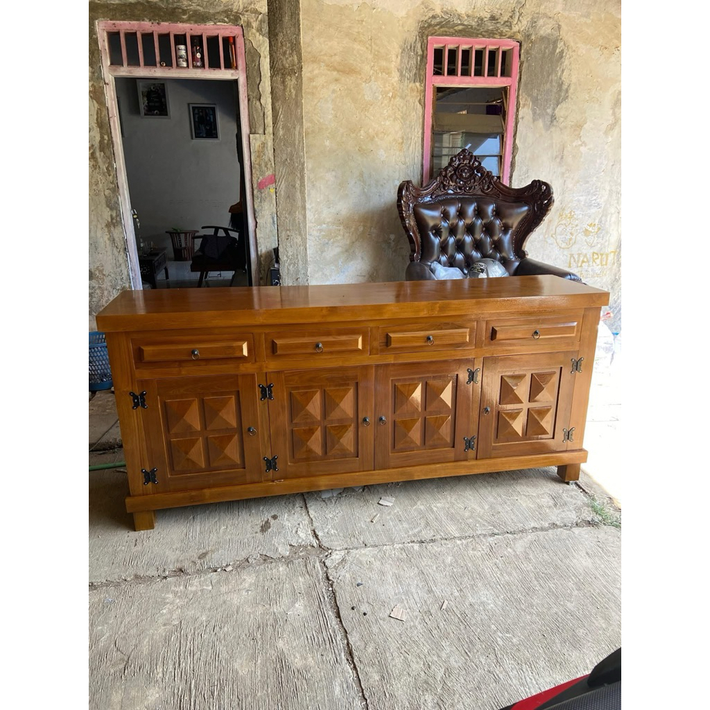 BUFET DIAMOND JATI MINIMALIS MODEREN JATI