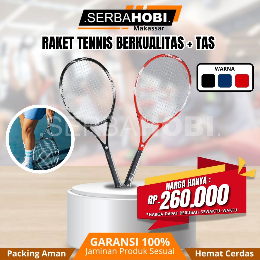 Raket Tennis free Tas / Raket Tennis berkualitas / Raket Tennis Tarikan mantap termurah