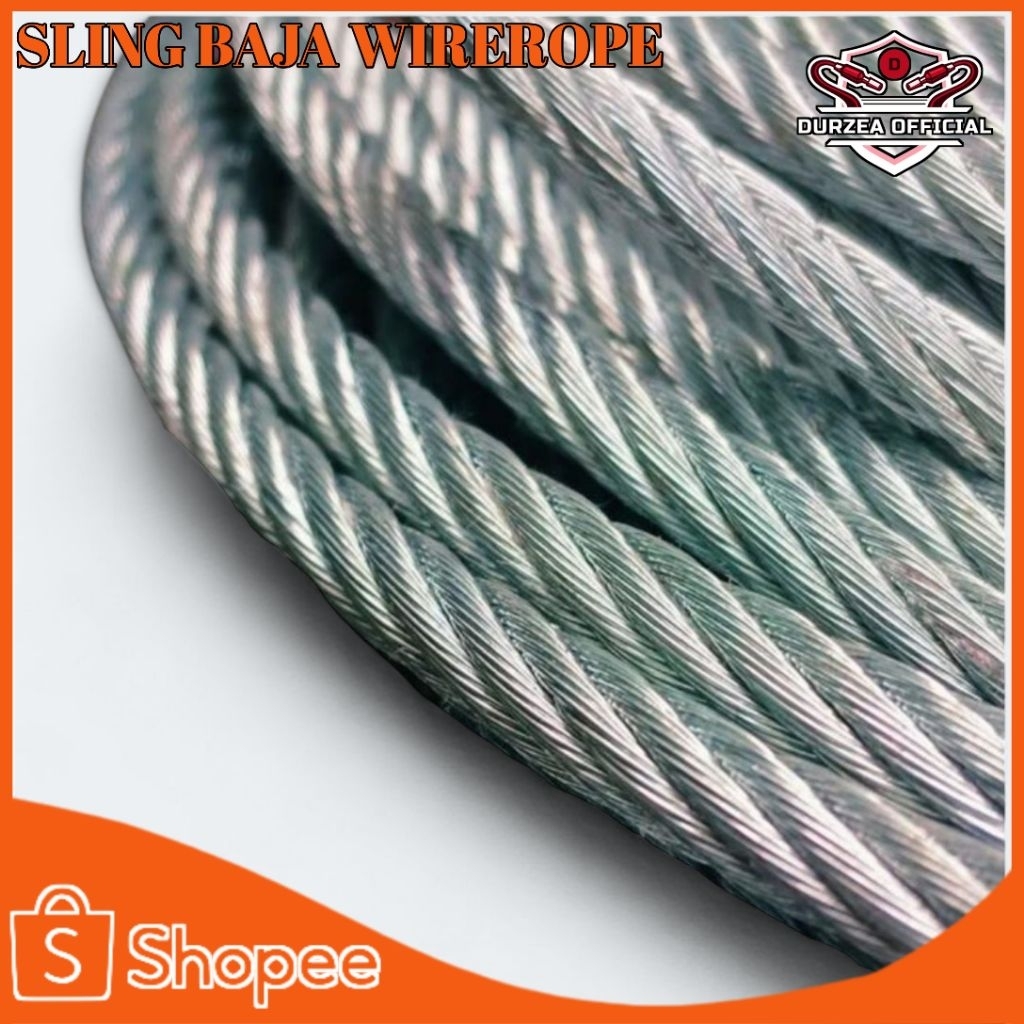 Sling baja wire rope 6 mm x 6 x 19 tali kawat seling baja full baja wire rope sling baja 6 mm x 6 mm