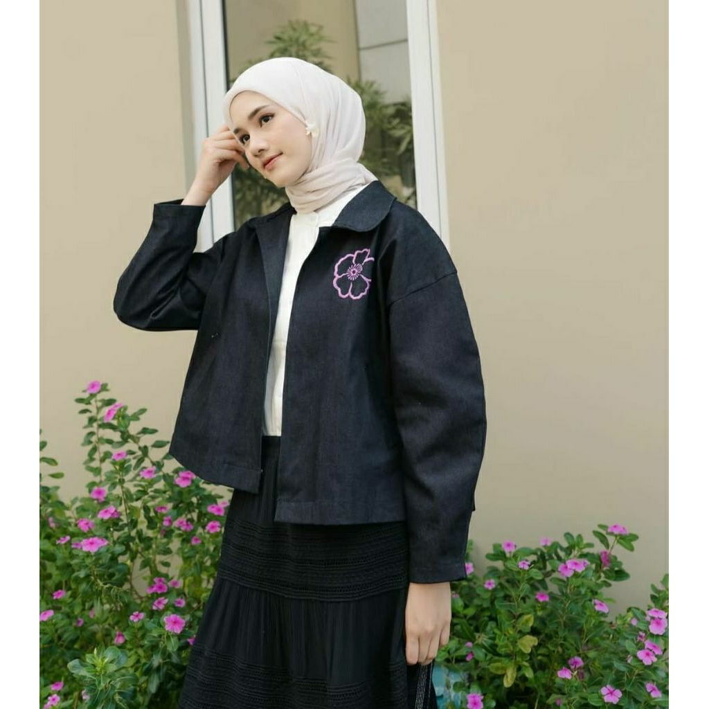 Preloved millie outer spring denim haideeorlin/preloved haideeorlin/outer denim haideeorlin/tunic ha