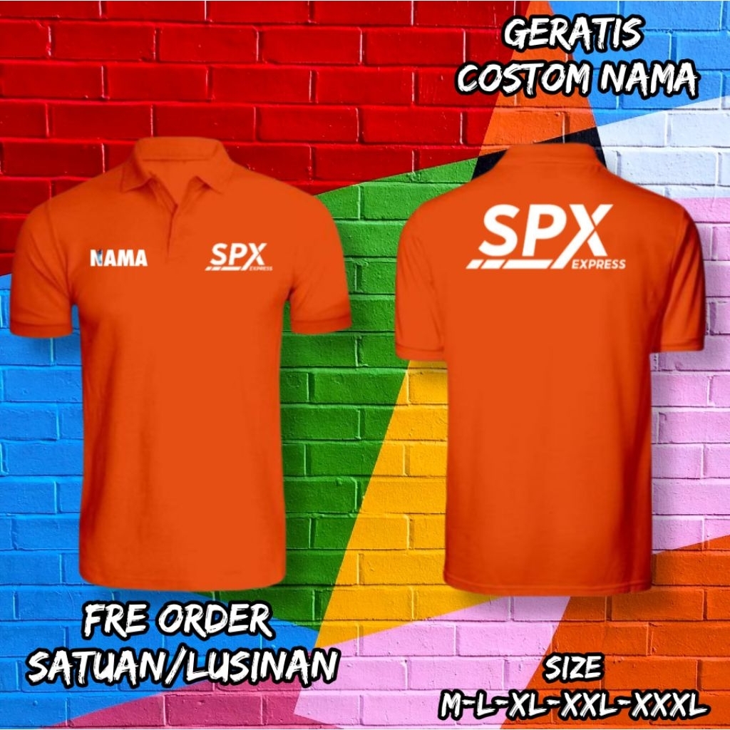 kaos kerah polo dewasa/kaos spx express free custom nama/kaos polo pendek /polo spx express