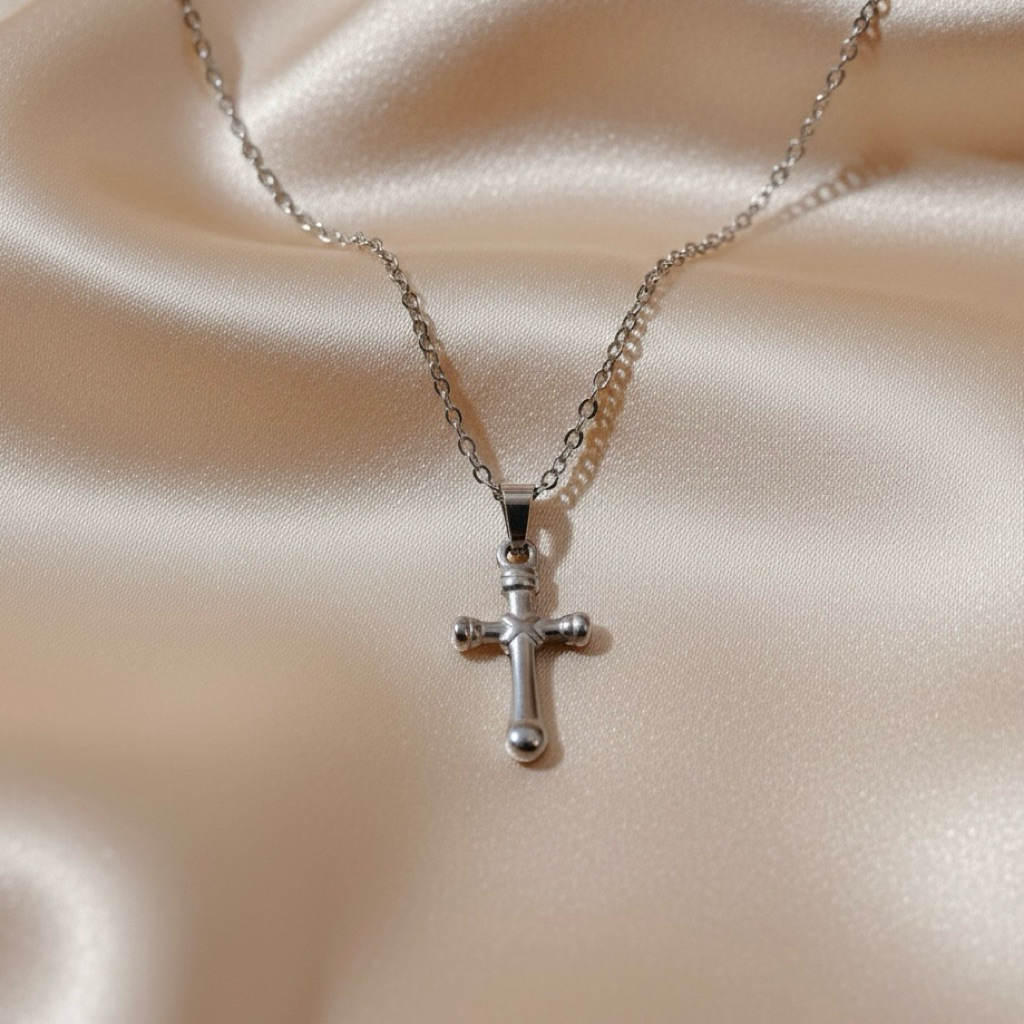[Micah Cross Necklace] • kalung salib ANTI KARAT • Kalung salib stainless steel • kalung salib monel