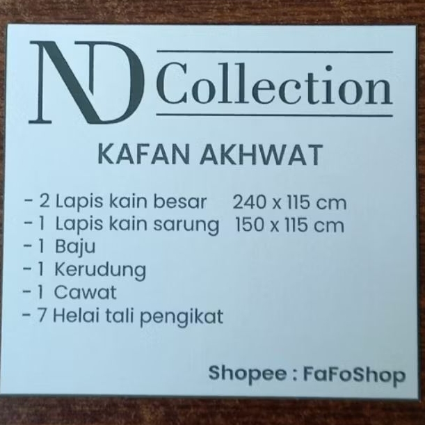 Kain Kafan Wanita. Kain Kafan Potong set untuk wanita. Pakaian muslimah. Pakaian wanita muslim