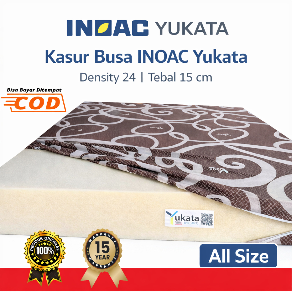 Kasur Busa Inoac Yukata Asli bisa Custom Tebal 15cm Semua Ukuran Garansi 15 Tahun
