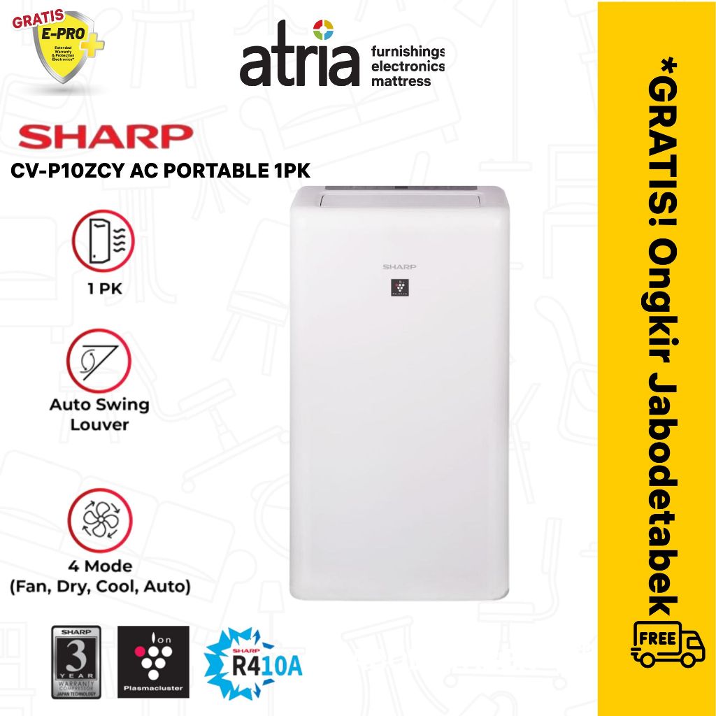SHARP AC Portable 1 PK Air Conditioner 1 PK CV-P10ZCY Plasmacluster