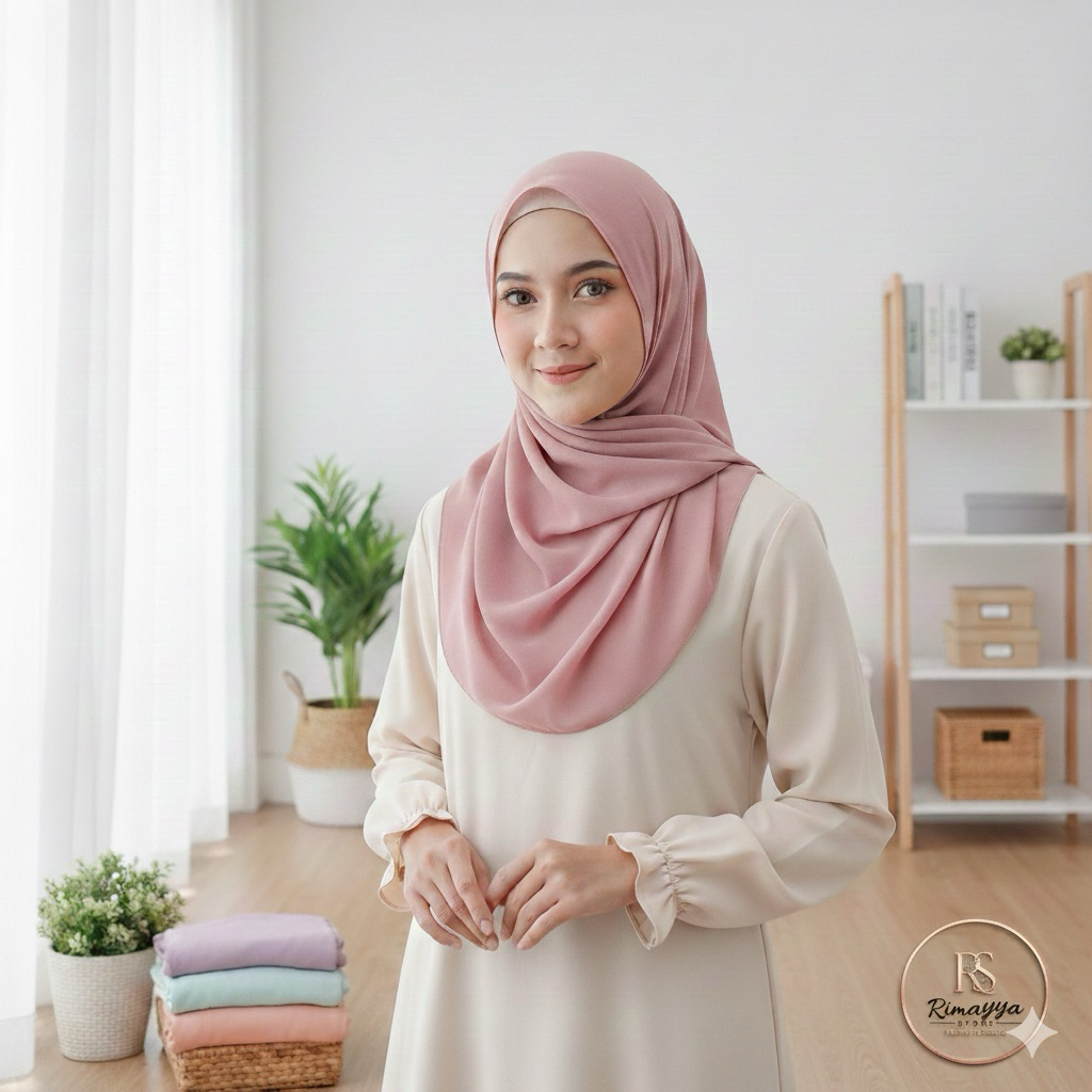 Jilbab Pashmina Rimayya/Pashmina Ceruti Premium