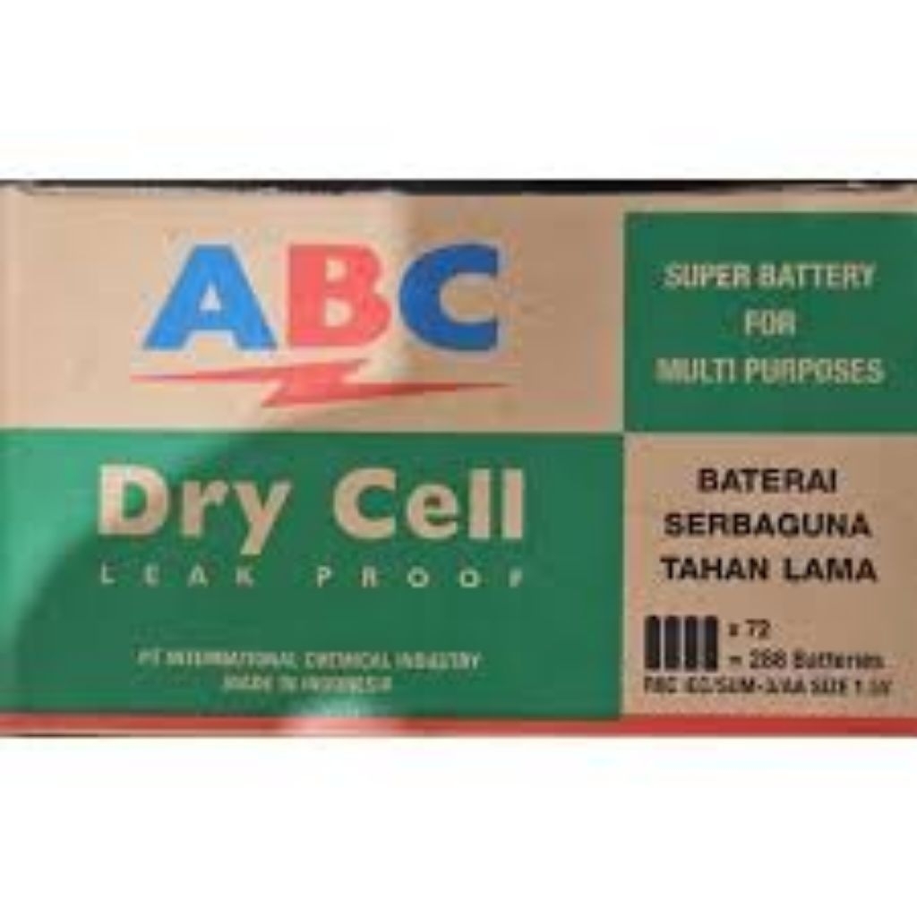 [ KARTON 288 PCS ] BATERAI ABC AA R6 HIJAU CARBON ZINC - PROMO BATRE A2