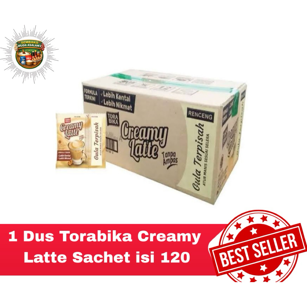 Kopi Torabika Creamy Latte Sachet 1 Dus isi 120 Sachet / Kopi instan Torabika Creamy Latte