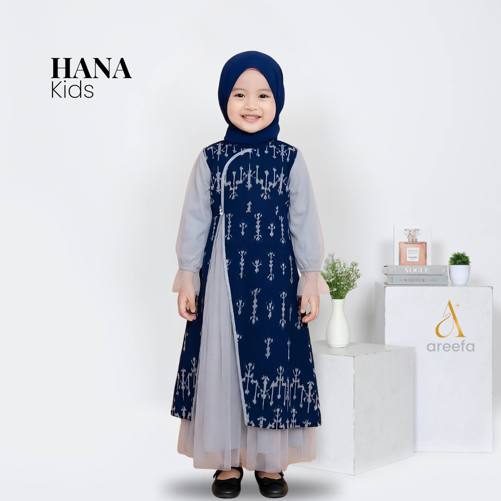 Areefa - HANA Dress Gamis Kids Anak Perempuan Tenun Etnik Kombinasi Katun Premium Bayi Balita Remaja