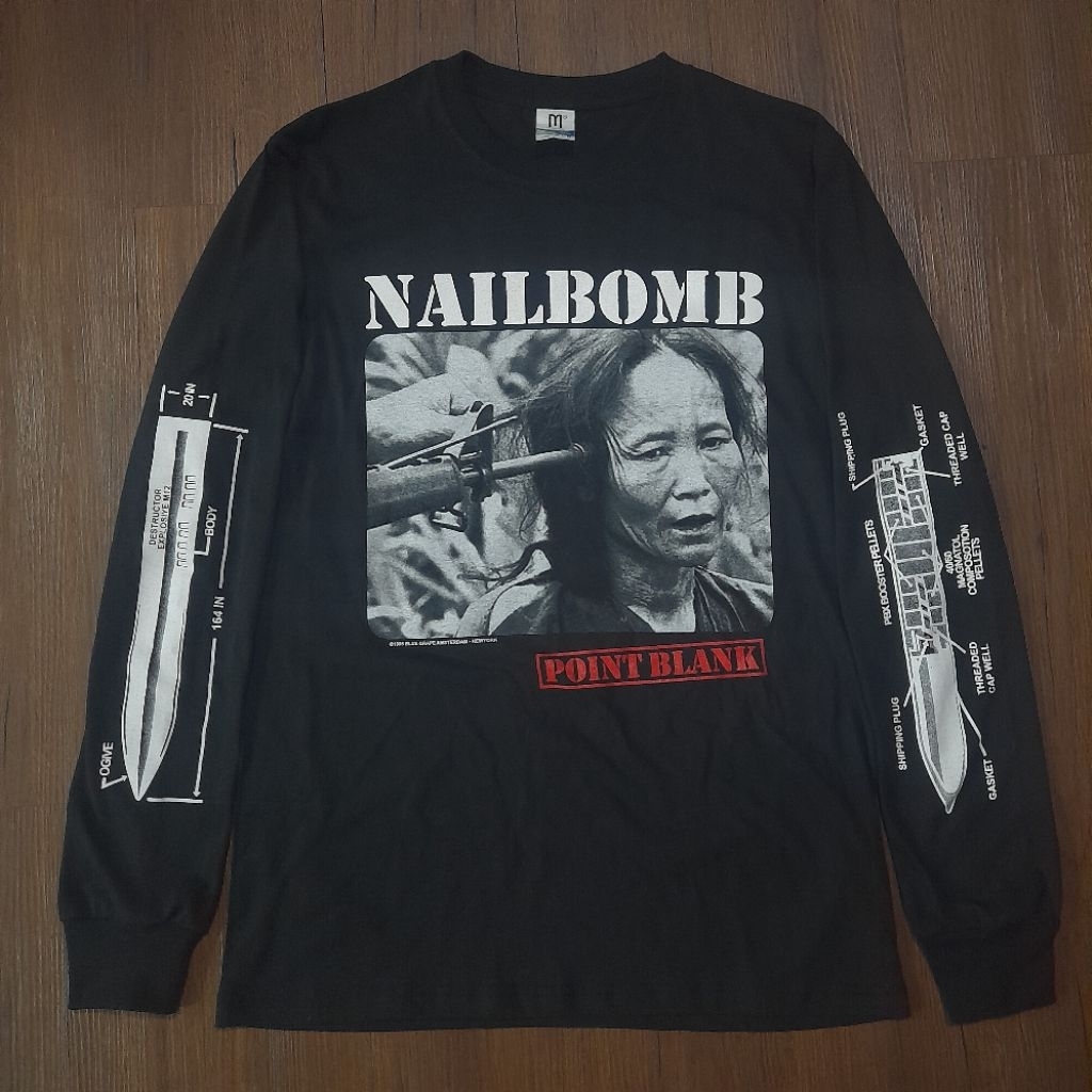 Long Sleeve NAILBOMB Point Blank /kaos band/kaks musik/bootleg