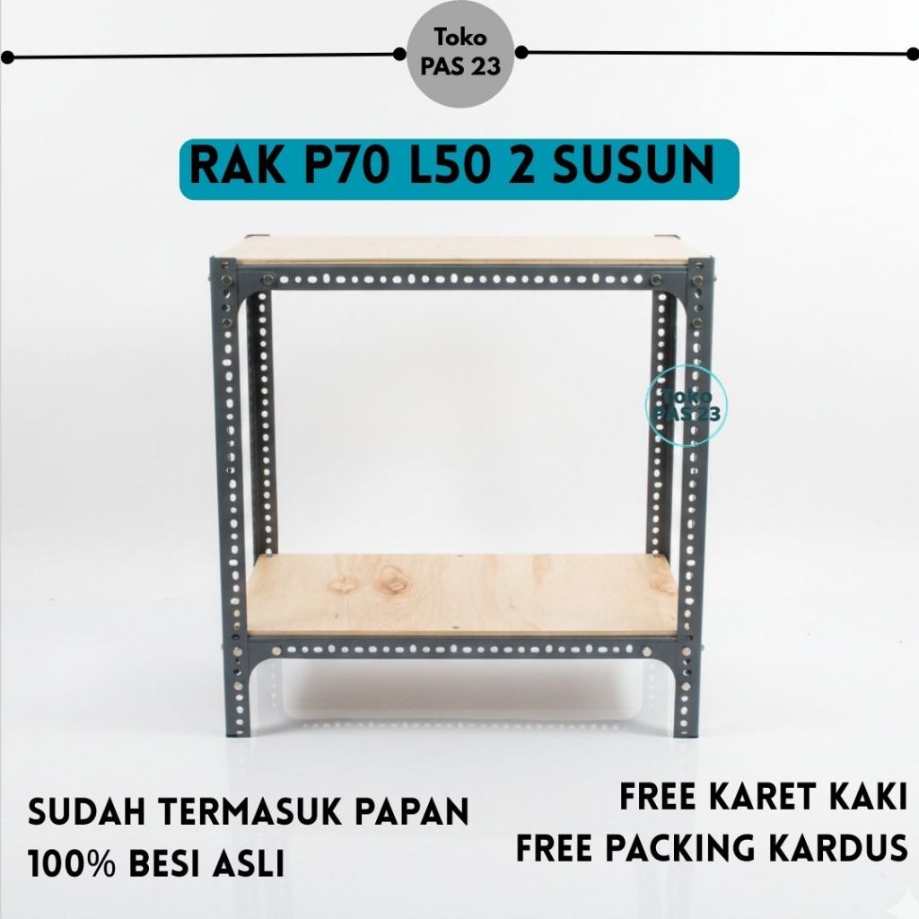 RAK SIKU LUBANG P70 L50 (cm) 2 SUSUN TINGKAT / RAK BESI SERBAGUNA