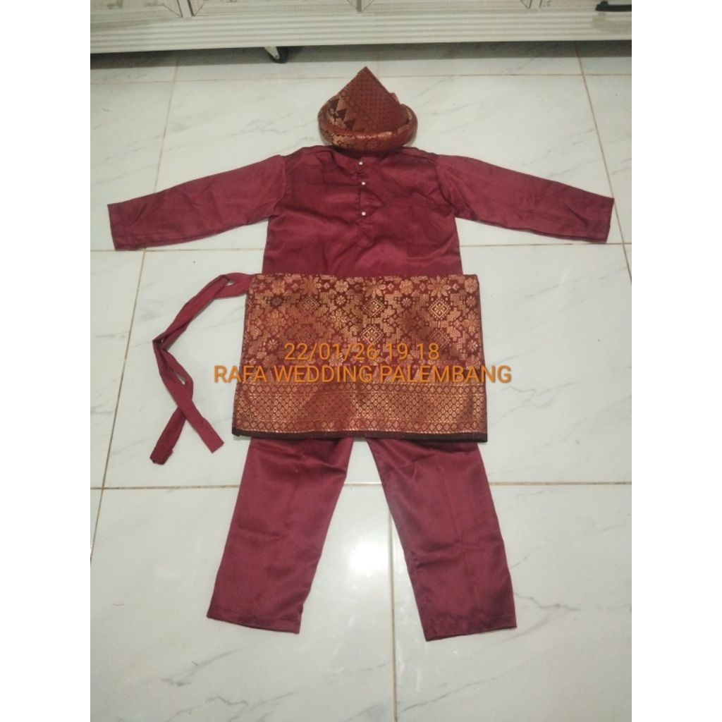 Baju Koko Muslim Anak/Baju Melayu/Baju Celana/Baju Sunat Anak + Kain Rumpak Tanjak Usia 6 sd 13 thn