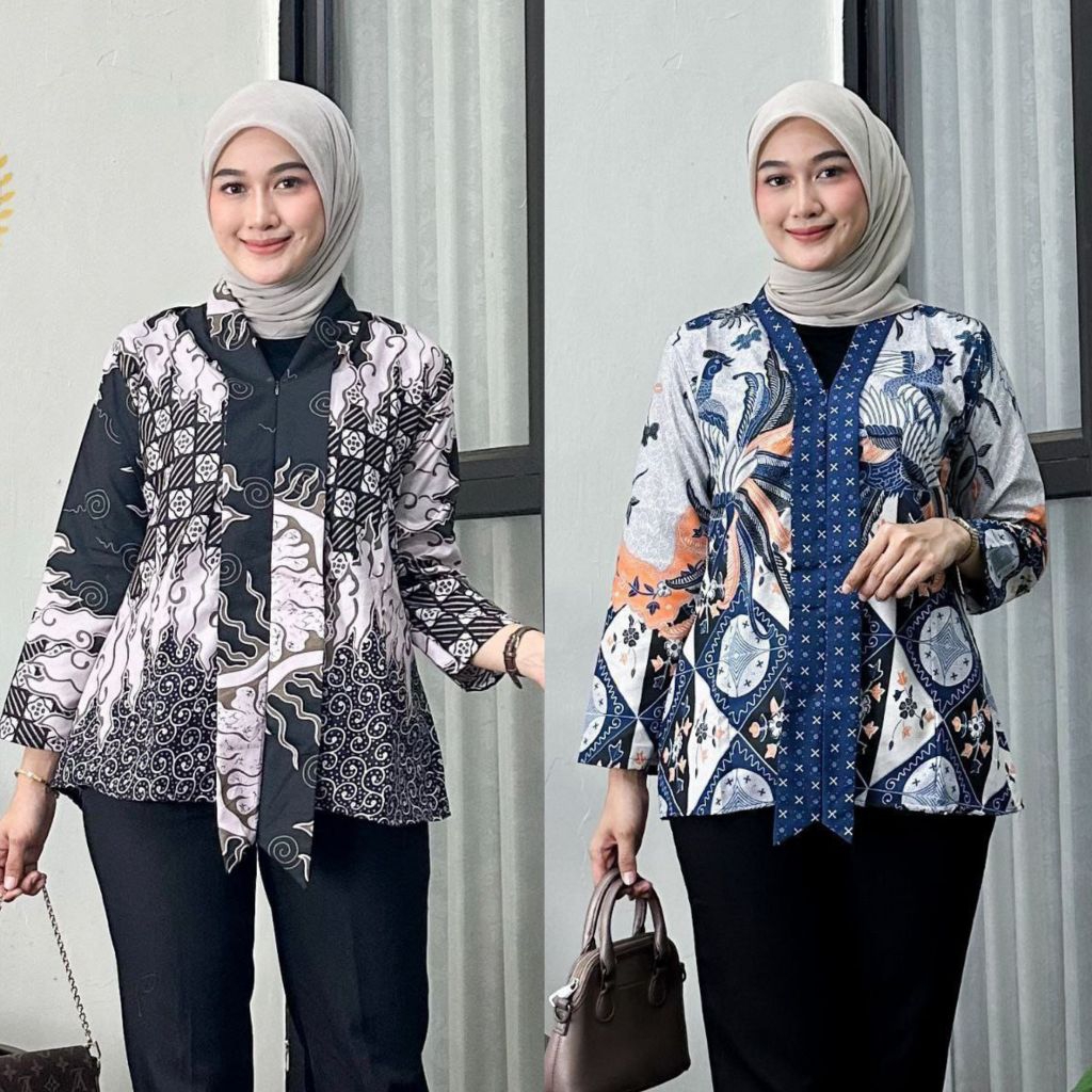 Blouse Batik Atasan Batik Wanita Blus Batik Cendrawasih Blarak Kipas