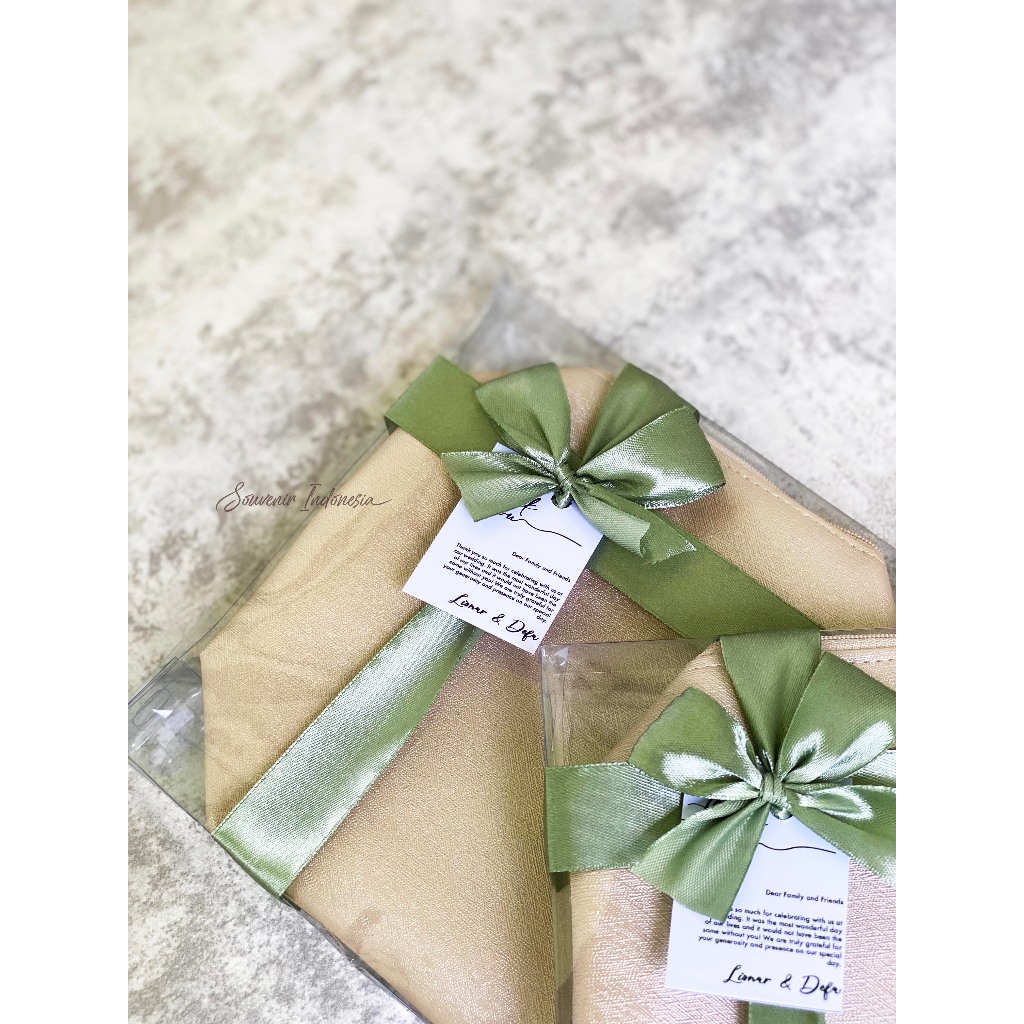 Souvenir Pernikahan Pouch Boxy Kemasan Mika Pita Souvenir Custom Souvenir Nikah