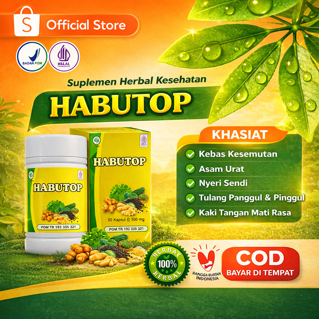 Habutop De Nature Obat Herbal Ramuan Arab 100 Kapsul - Membantu Stroke, Hipertensi, dan Kekebalan Tu