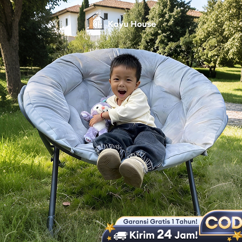 Kursi Lipat Bulat Kursi Malas Kursi Santai Moon Chair Kursi Bean Bag Kursi Tamu Kursi Teras