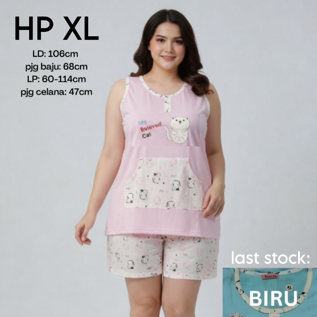 BAJU TIDUR BERIS HP XL baju tidur yukensi bahan kaos (beloved cat)