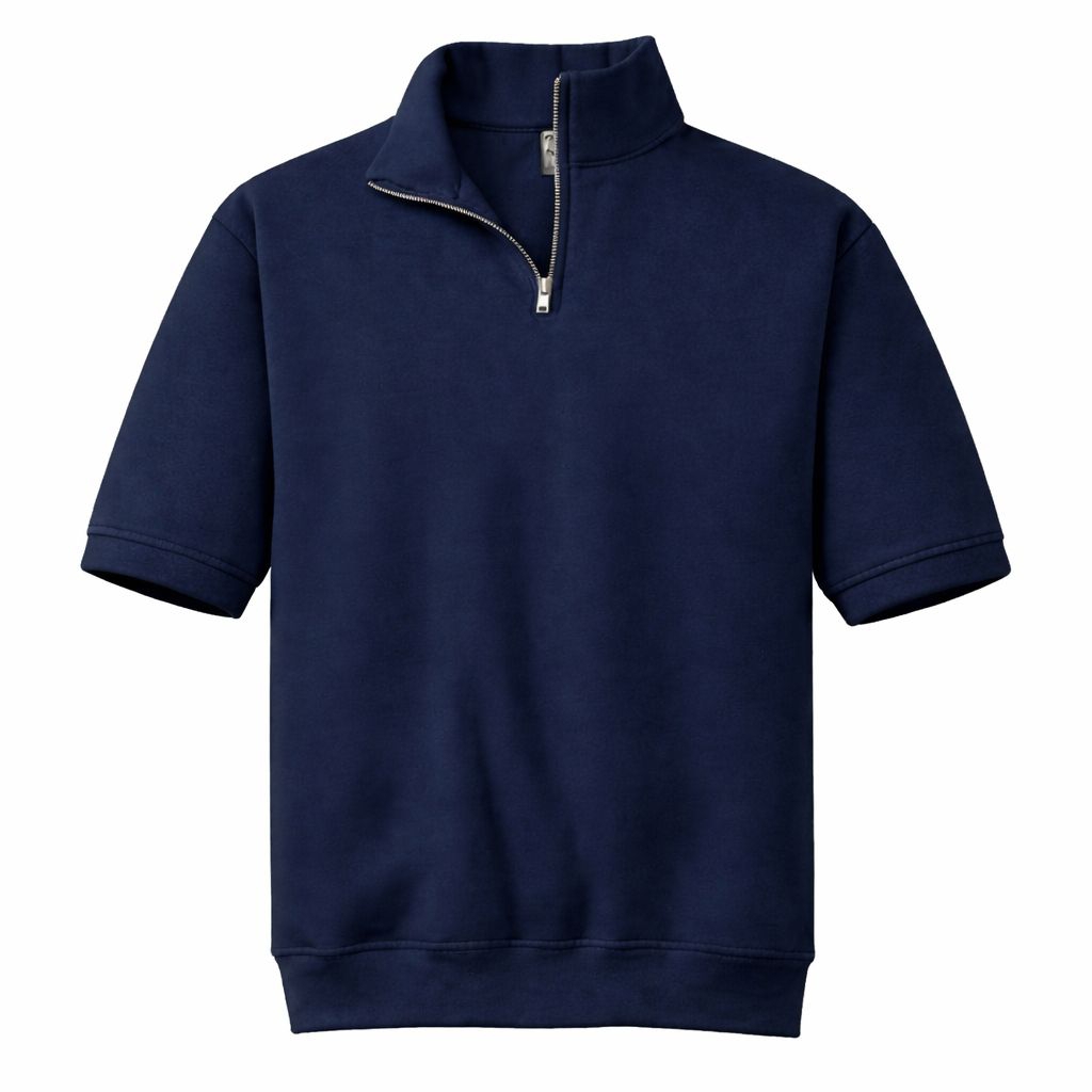 Jaket Sweatshirt Half Zip Pria Kerah Zipper